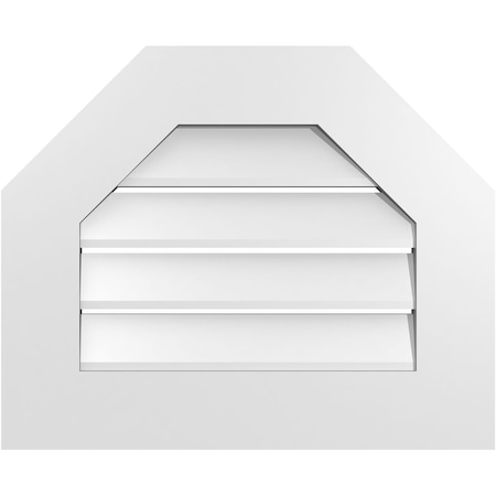 Ekena Millwork Octagonal Top Surface Mount PVC Gable Vent: Functional, w/ 3-1/2"W x 1"P Standard Frame, 22"W x 18"H GVPOT22X1801SF